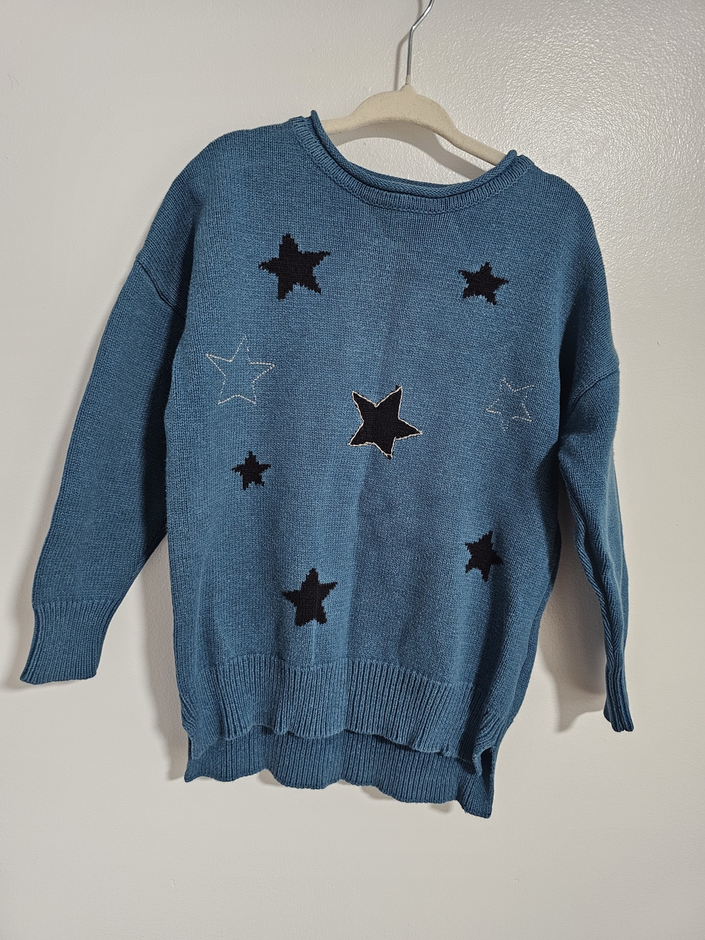 🧸2/20$ Souris Mini Star Embroidered Sweater Blue Toddler Kids Size 3T